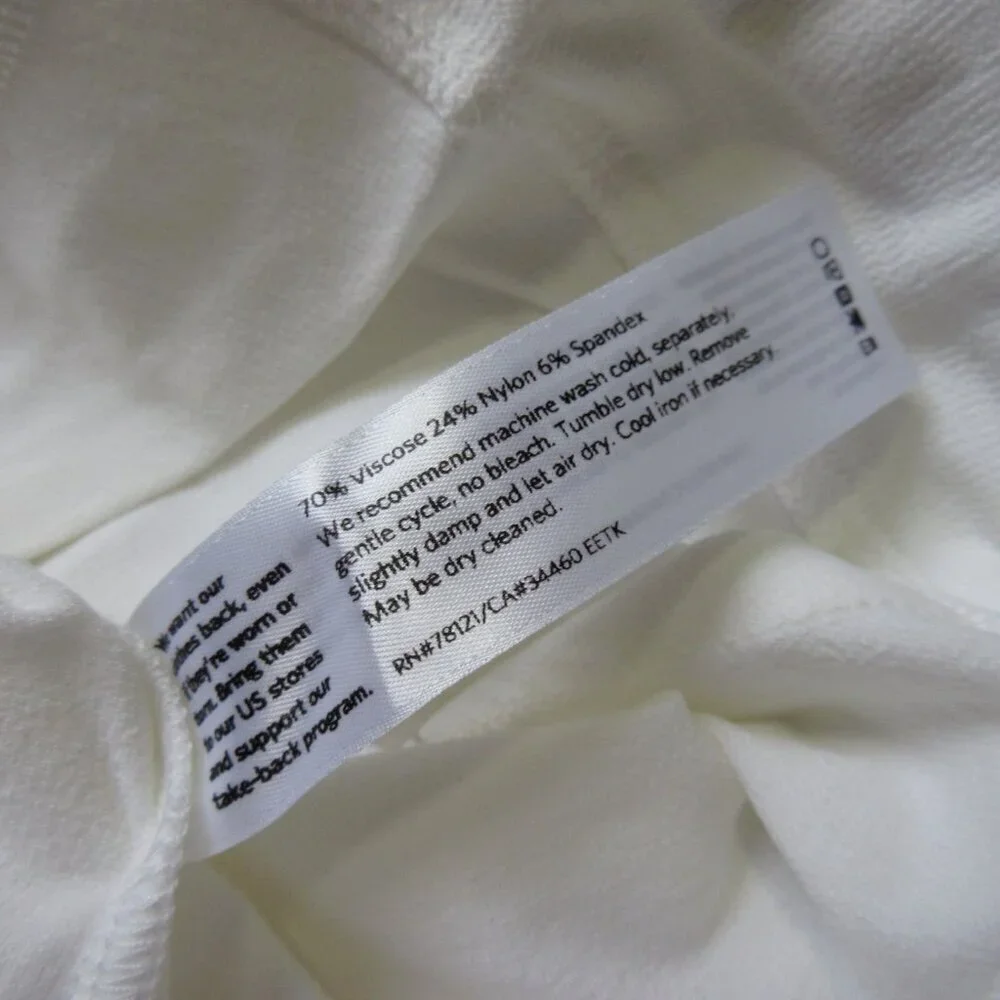 NWT Eileen Fisher Slim Ankle w/ Yoke in White Washable Stretch Crepe Pants XXL